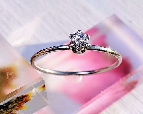 天然ダイヤモンドのsilver925リング 9号 シルバーリング 天然石