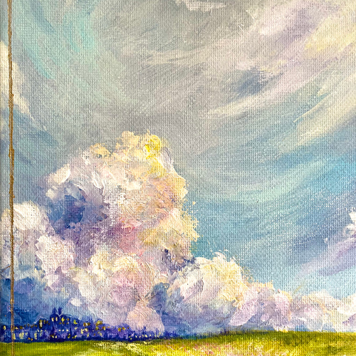アクリル原画】366/3 花畑の道を通る馬車 絵画 棉月 水香子 通販