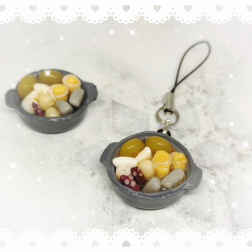 おでん☆ストラップ☆ミニチュア/ミニチュアフード 携帯ストラップ  