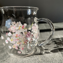 桜のグラスマグカップ 1枚目の画像