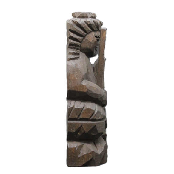 不動明王坐像 (15 公分 FD5120) 佛像圓空佛複製品木雕 第5張的照片