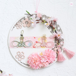 ピンクガーベラとミニローズのリース(直径約27cm) リース sarasa style