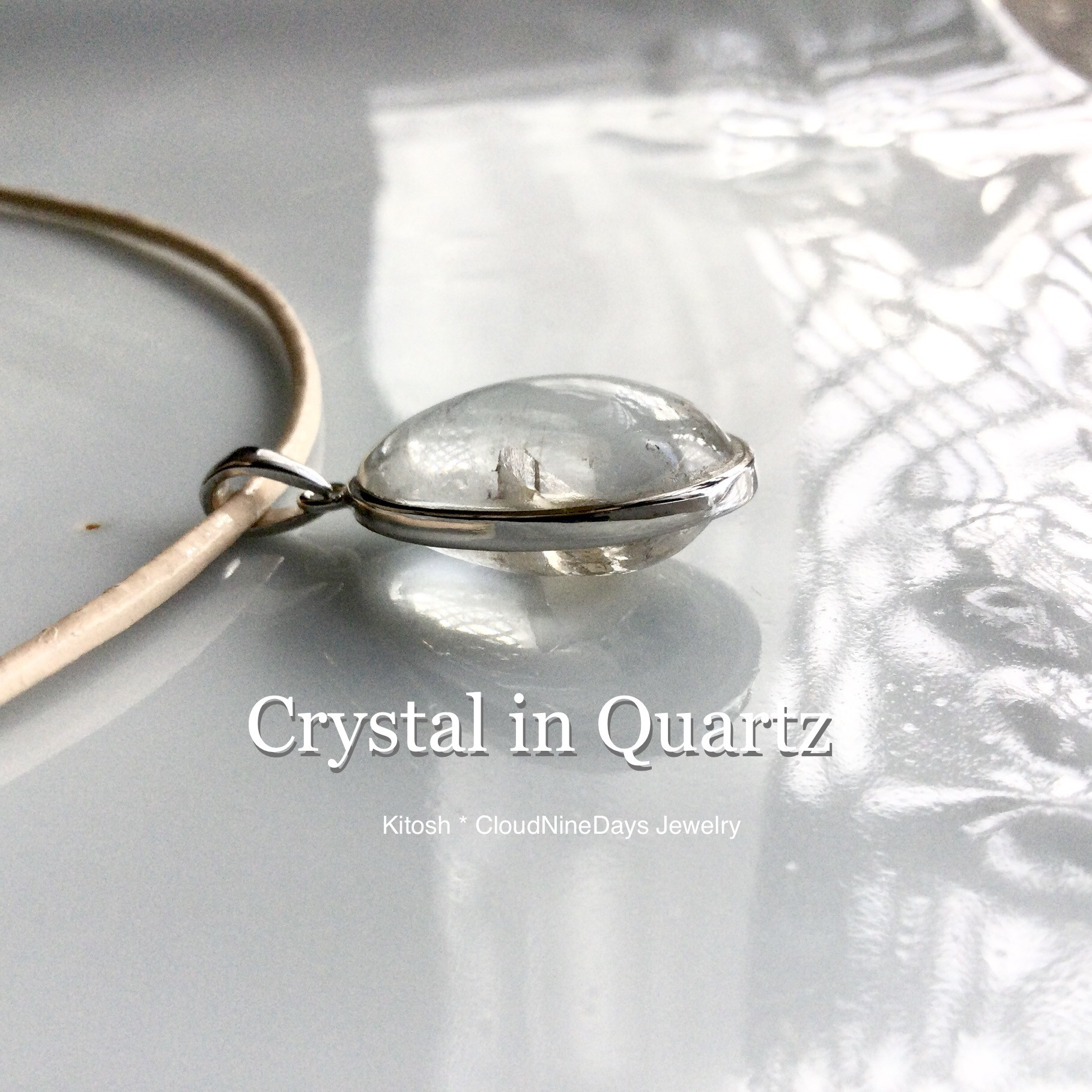 天然貫入水晶 クォーツインクォーツ ペンダント＆レザーチョーカー【限定✴︎2】Bohoを愉しむ