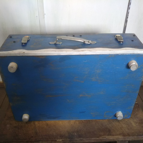 トランク形収納インテリア小物収納木製アンティーク風シャビーダメージ加工