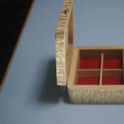 木製　アクセサリーボックス　タモ玉杢突板貼り 6枚目の画像