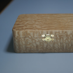 木製　アクセサリーボックス　タモ玉杢突板貼り 7枚目の画像
