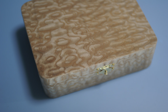木製　アクセサリーボックス　タモ玉杢突板貼り 8枚目の画像