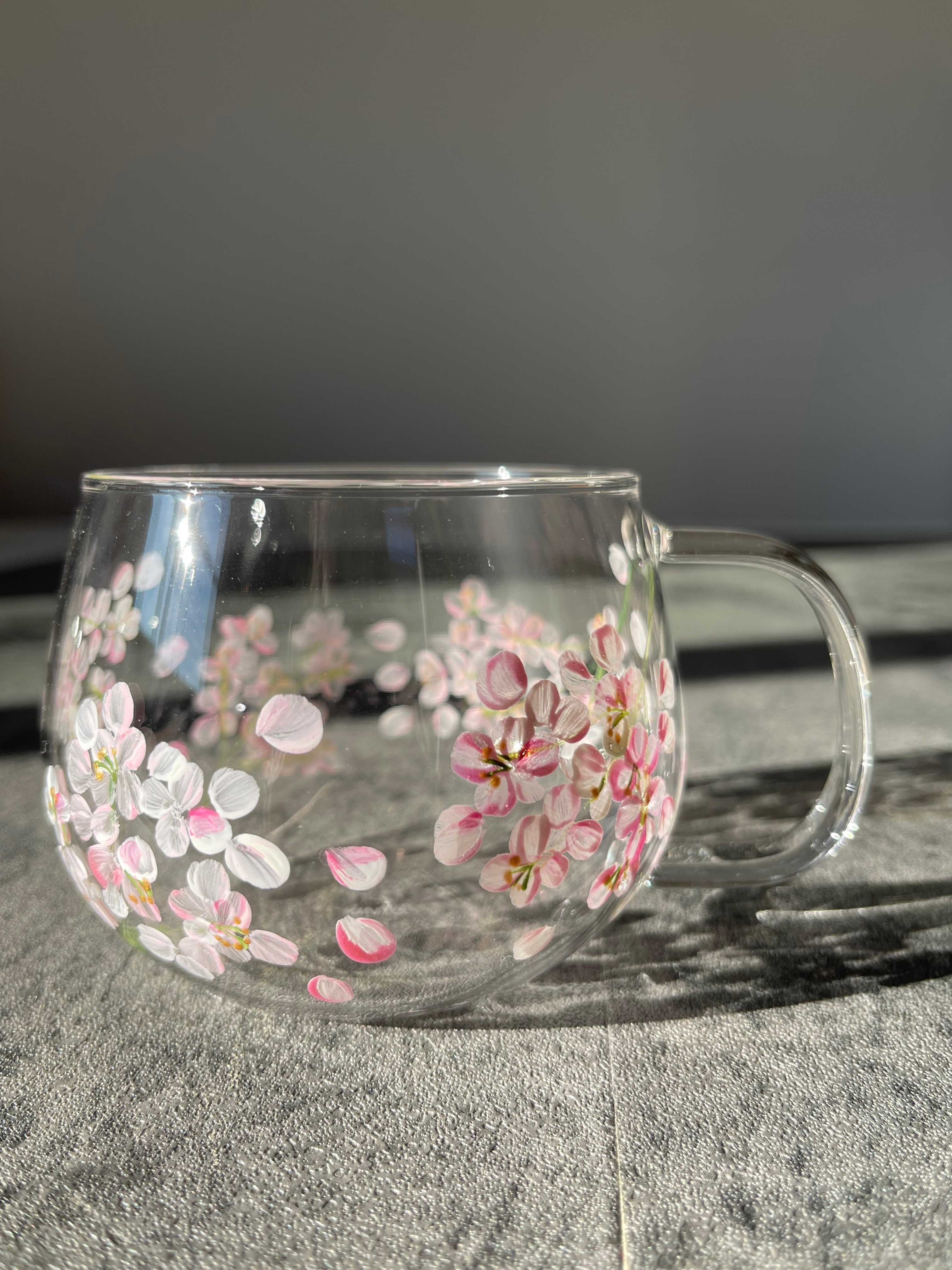 日本を代表する花「桜」のグラスマグカップ