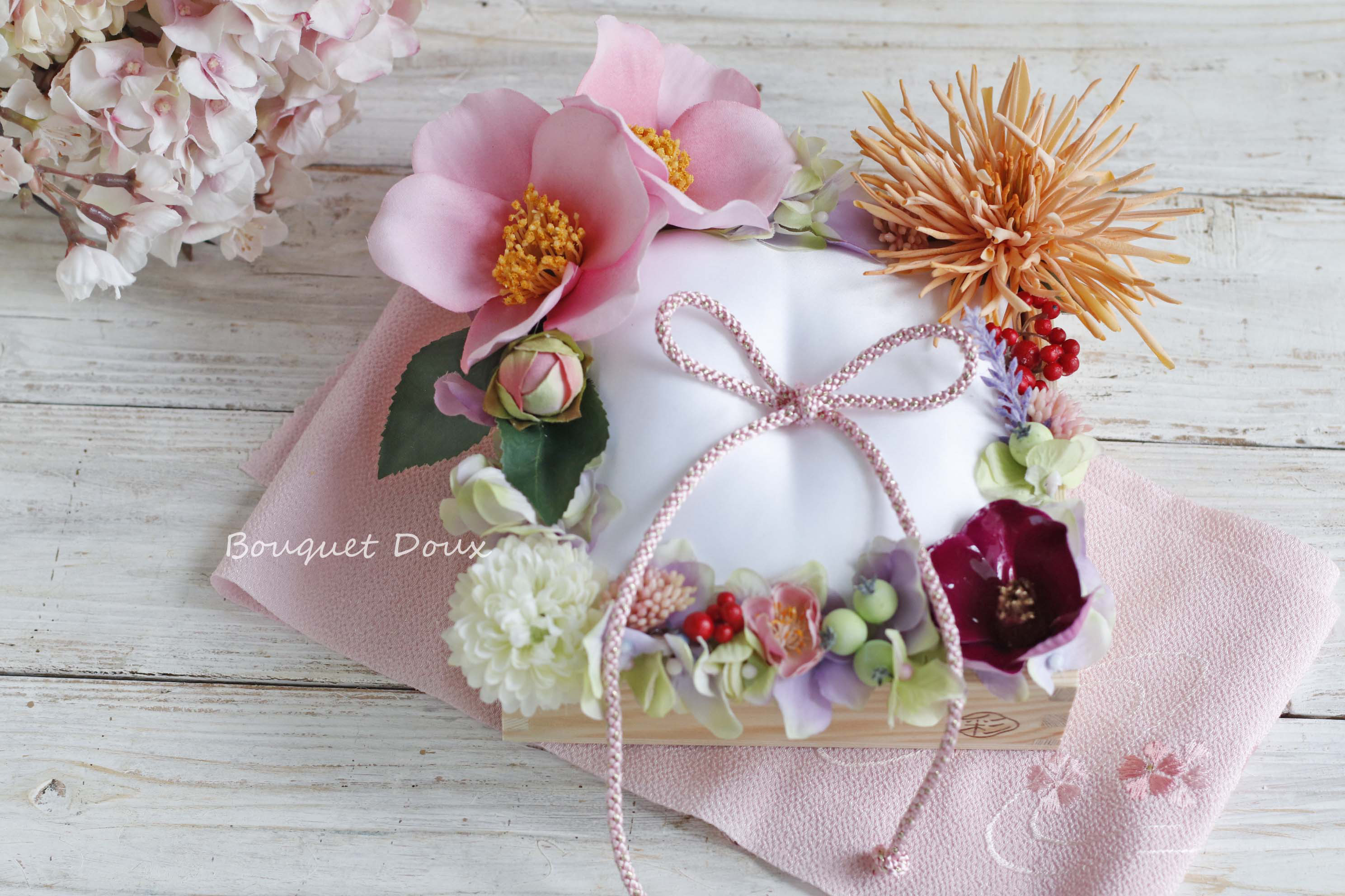 【リングピロー和風4】彩りのリングピロー　和風のリングピロー　和風ピロー