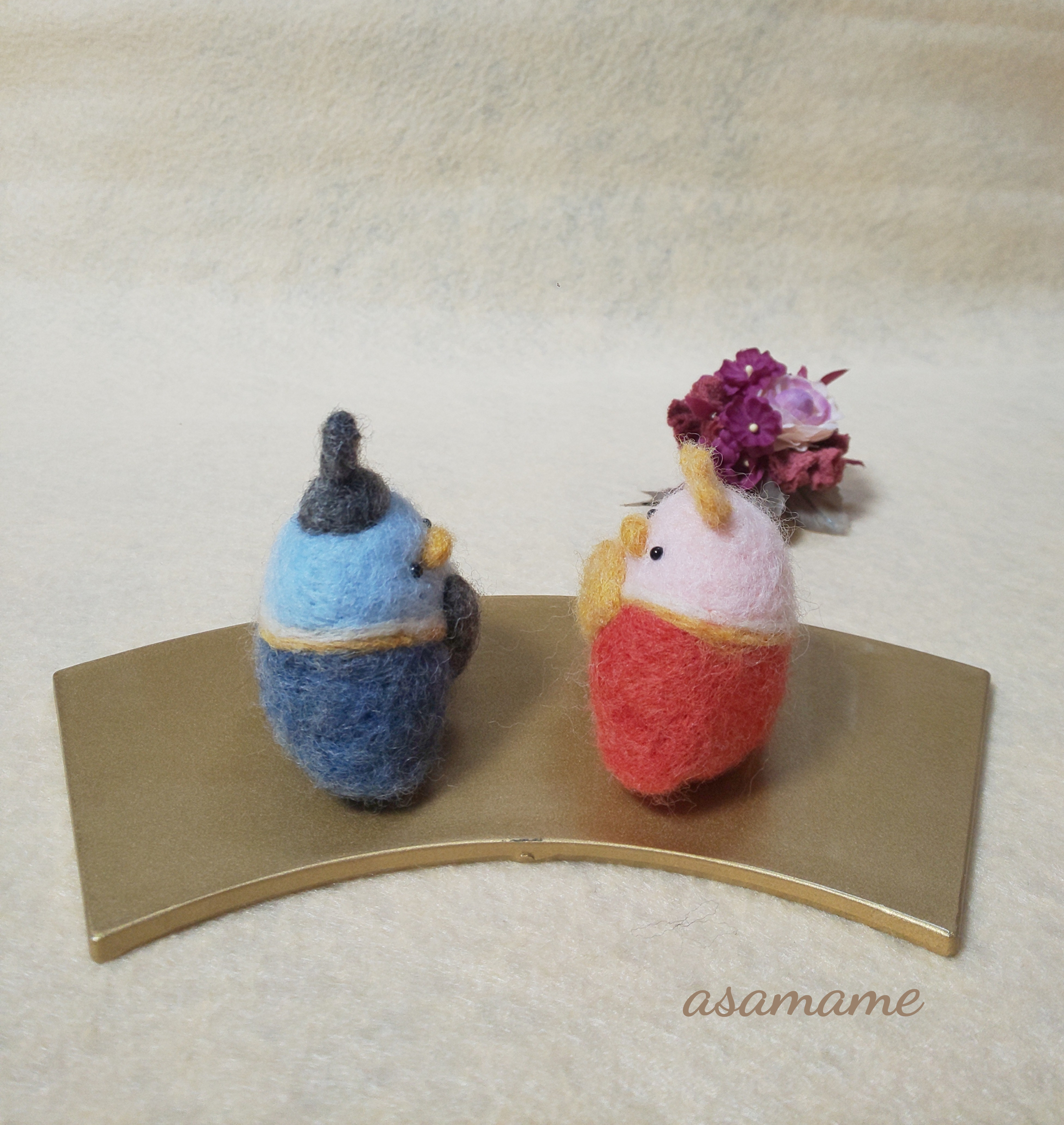 つぶらな瞳のペンギンさん 雛人形 ひな人形 羊毛フェルト ひなまつり