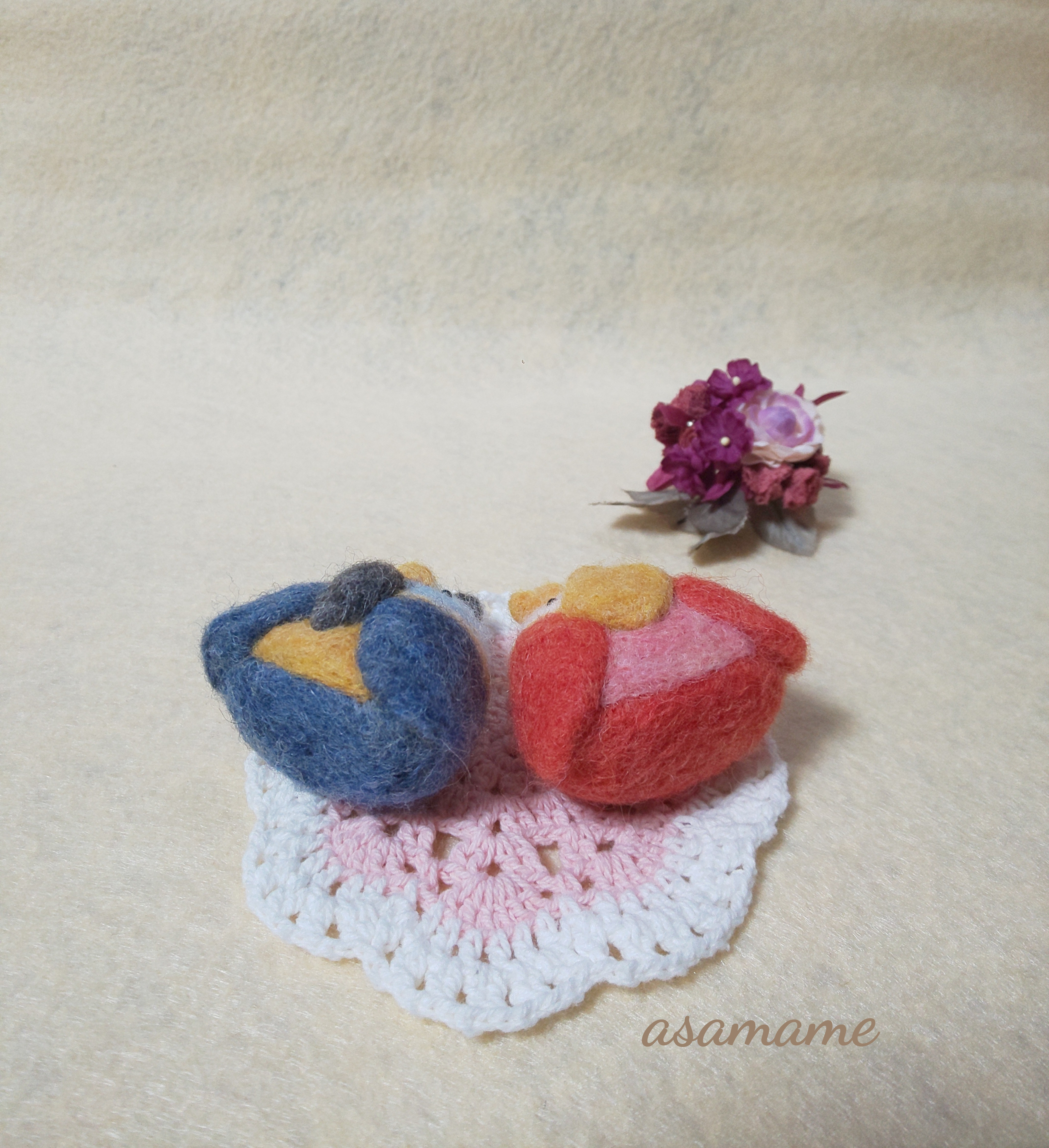 つぶらな瞳のペンギンさん 雛人形 ひな人形 羊毛フェルト ひなまつり