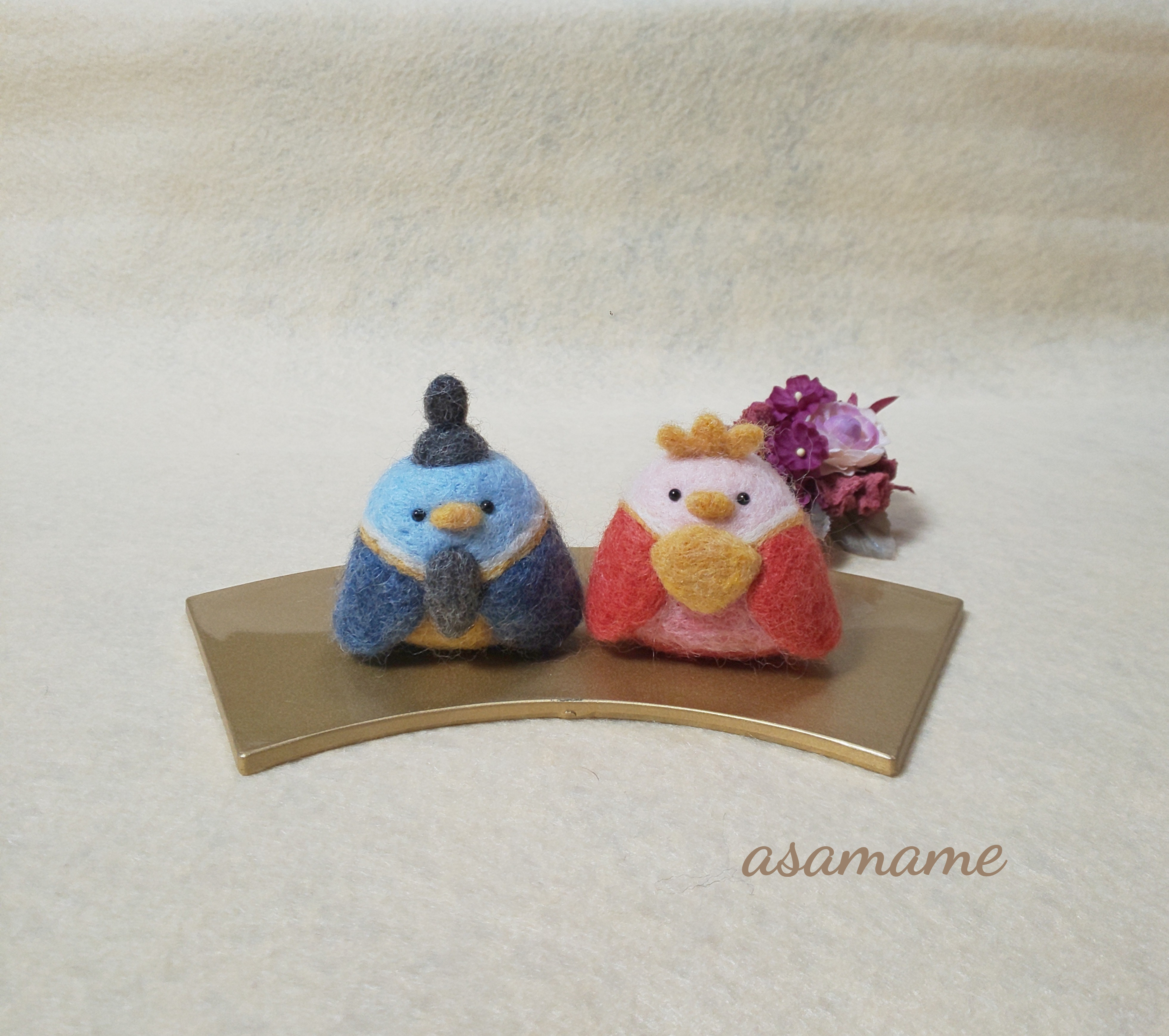 つぶらな瞳のペンギンさん 雛人形 ひな人形 羊毛フェルト ひなまつり