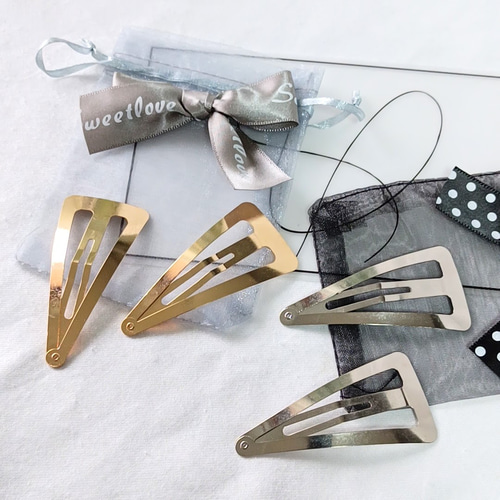10個】三角 バレッタ パッチン ヘアクリップ ヘアピン