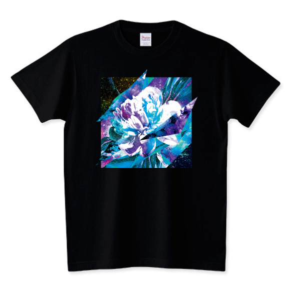 グラフィックアート黒Tシャツ「Bloom」 3枚目の画像