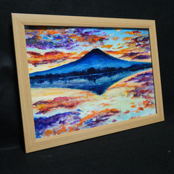 油絵 絵画 【水面に映る富士山】 6枚目の画像