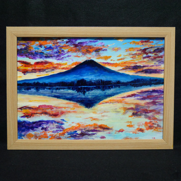 油絵 絵画 【水面に映る富士山】 11枚目の画像