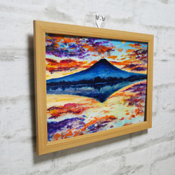 油絵 絵画 【水面に映る富士山】 3枚目の画像