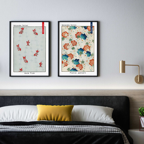 L判　イラストポスター 30枚セット アートポスター インテリアポスター 渡辺省亭 「Moon」 L判 ハガキ 2L