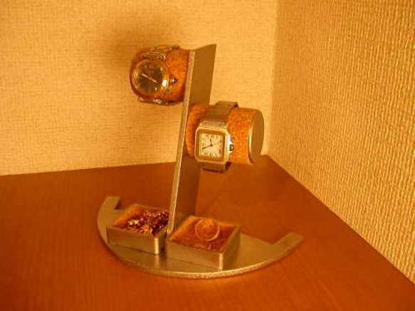 腕時計スタンド　時計スタンド　ウオッチスタンド　2本掛け段差腕時計スタンド 3枚目の画像