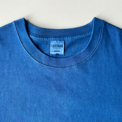藍染 長袖Tシャツ 浅縹色　厚地の綿100% メンズ ユニセックス 【受注制作】 4枚目の画像