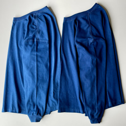 藍染 長袖Tシャツ 浅縹色　厚地の綿100% メンズ ユニセックス 【受注制作】 11枚目の画像