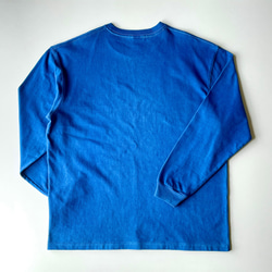 藍染 長袖Tシャツ 浅縹色　厚地の綿100% メンズ ユニセックス 【受注制作】 8枚目の画像