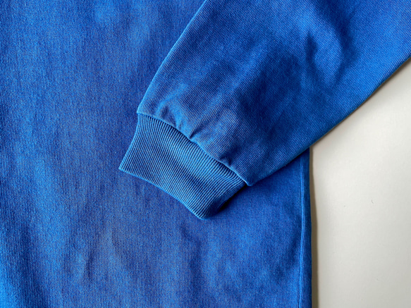 藍染 長袖Tシャツ 浅縹色　厚地の綿100% メンズ ユニセックス 【受注制作】 3枚目の画像