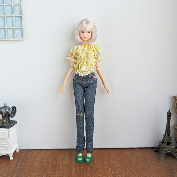 1040【momokoDOLL ジーパン】ローライズダメージデニムパンツ※1