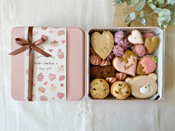 （2月1日発送！）バレンタインクッキー缶♡くまチョコ♩ 2枚目の画像