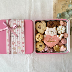 （2月9日発送！）バレンタインクッキー缶♡ねこハート♩ 3枚目の画像