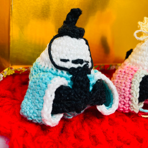 受注制作】 シマエナガ の 雛人形 あみぐるみ あみぐるみ フップの森