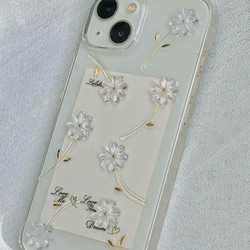 お花のiPhoneケース　クリアフラワースマホケース 4枚目の画像