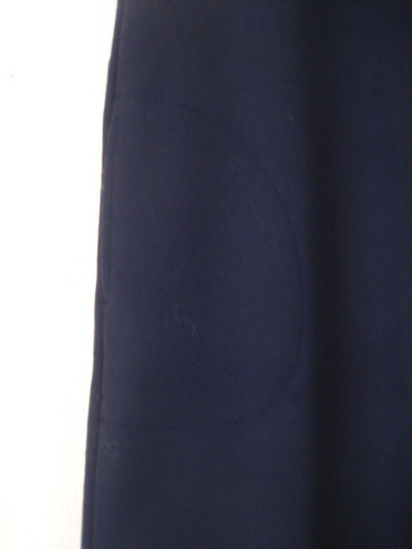 ウールポリ・ファスナー開き・V開きジャンパースカート・ネイビー 5枚目の画像