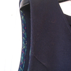 暖かいウールポリ・ファスナー開きジャンパースカート・ネイビー 3枚目の画像