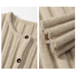 マフラー付きセーター　ニットセーター　カーディガン　ベージュ　S-XL#466 15枚目の画像