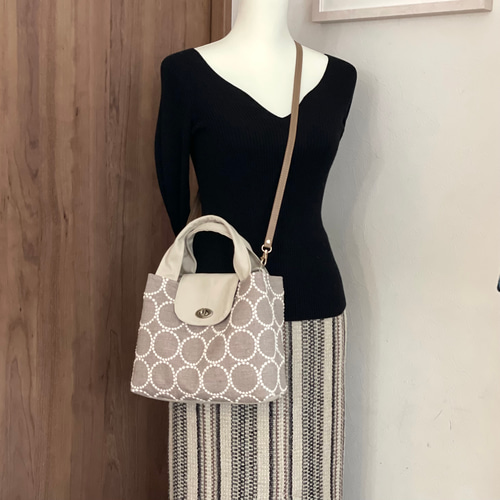 ⚮̈ミナペルホネン tambourine brown ムータバッグ 3wayトート トート 