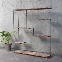 wood iron shelf 1040*910*225 アイアン シェルフ ディスプレイ アンティーク 棚 鉄 1枚目の画像