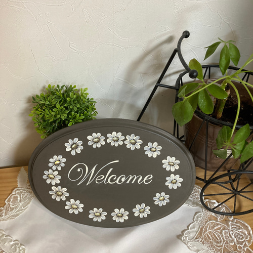 受注制作）トールペイントで描いたくすみカラーのマーガレットの