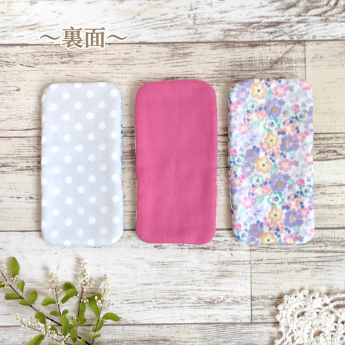 小さなポケットに入るハーフハンカチ☆3枚セット(女の子A)ダブルガーゼ