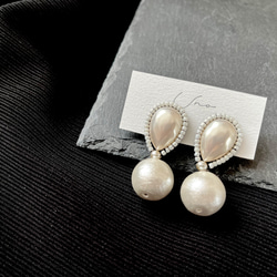 雫pearl×cotton pearl ピアス・イヤリング 1枚目の画像