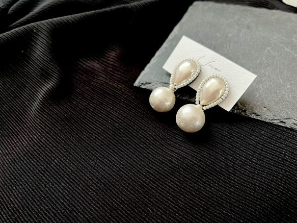 雫pearl×cotton pearl ピアス・イヤリング 2枚目の画像