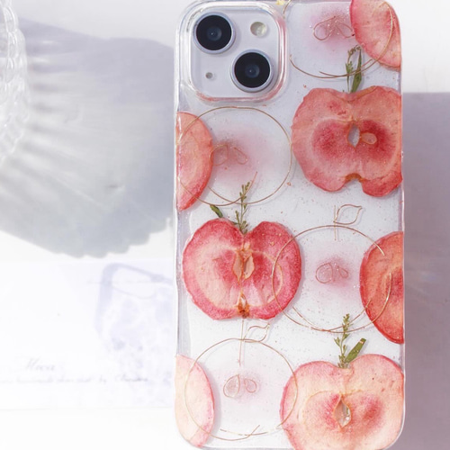 iPhone クリアケース 全機種対応 姫りんご りんご 赤 果物 フルーツ 