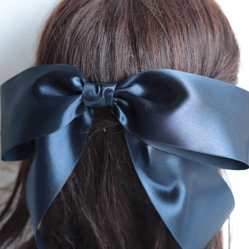 カラーオーダー】大きなネイビーリボンのヘッドドレス＊ウェディング