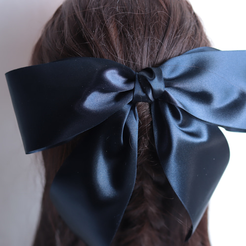 カラーオーダー】大きなネイビーリボンのヘッドドレス＊ウェディング