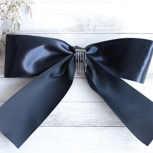 カラーオーダー】大きなワインレッドリボンのヘッドドレス