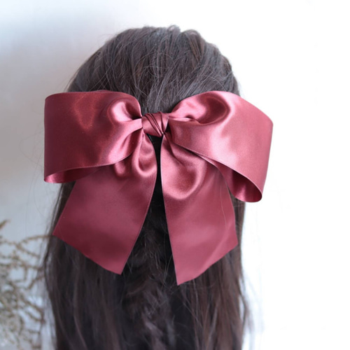 カラーオーダー】大きなワインレッドリボンのヘッドドレス