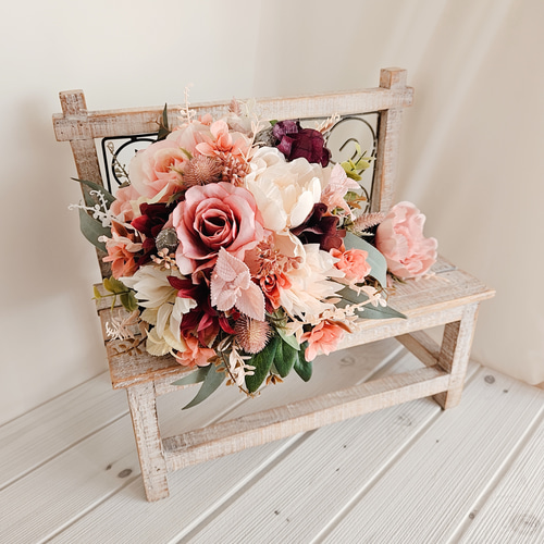 ウェディングブーケ　ブートニア付 ウェディングブーケ（ブートニア付き）B-161 ブーケ himejyon