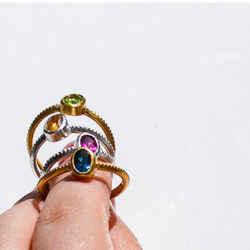 シトリンのantiqueなミル打ちリング・silver925/送料無料 7枚目の画像