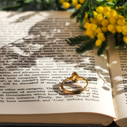 シトリンのantiqueなミル打ちリング・silver925/送料無料 4枚目の画像