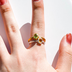 シトリンのantiqueなミル打ちリング・silver925/送料無料 6枚目の画像